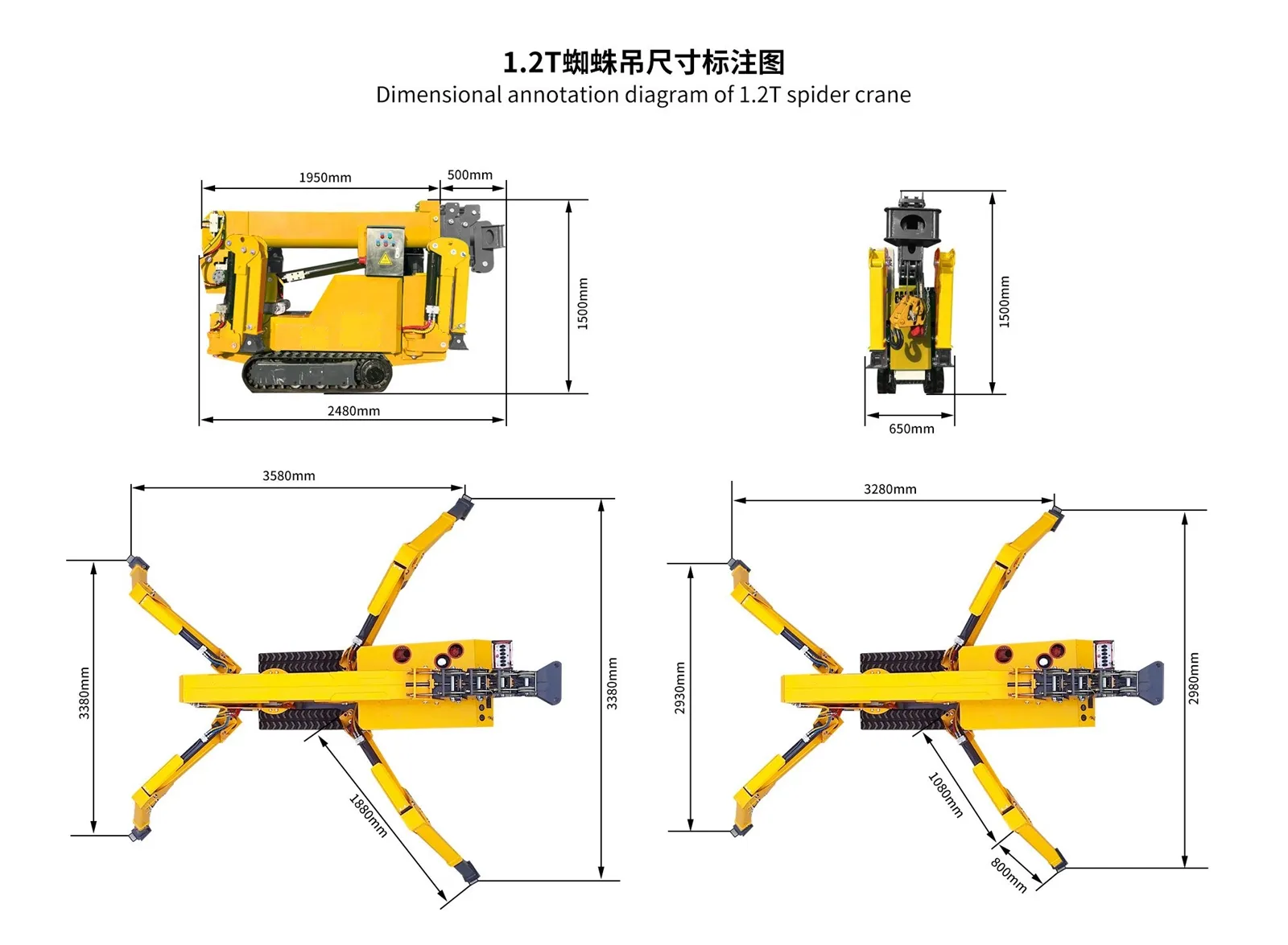 Tracked Spider Crane size Tracked Spider Crane size